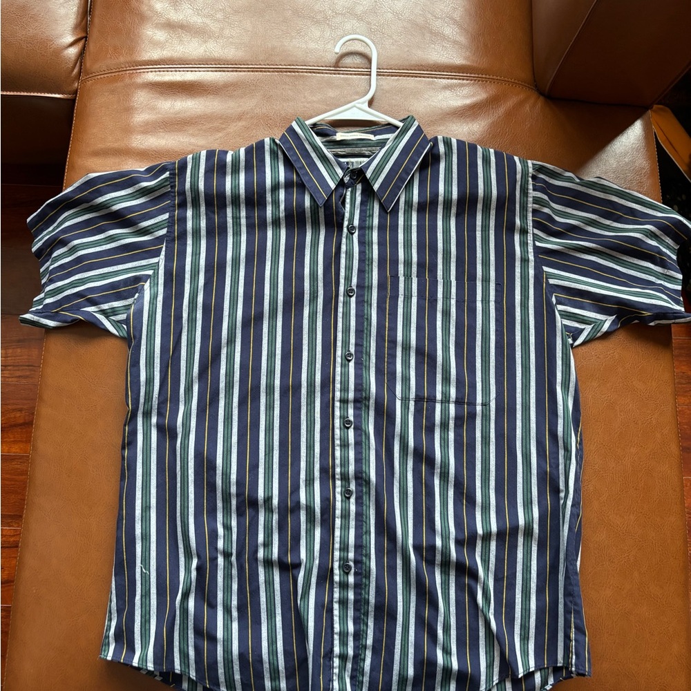 Untied Men's multi-colored stripped button down